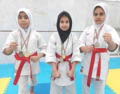 کسب مدال های رنگارنگ توسط دختران کاراته کا باشگاه کارگران در مسابقات استانی
